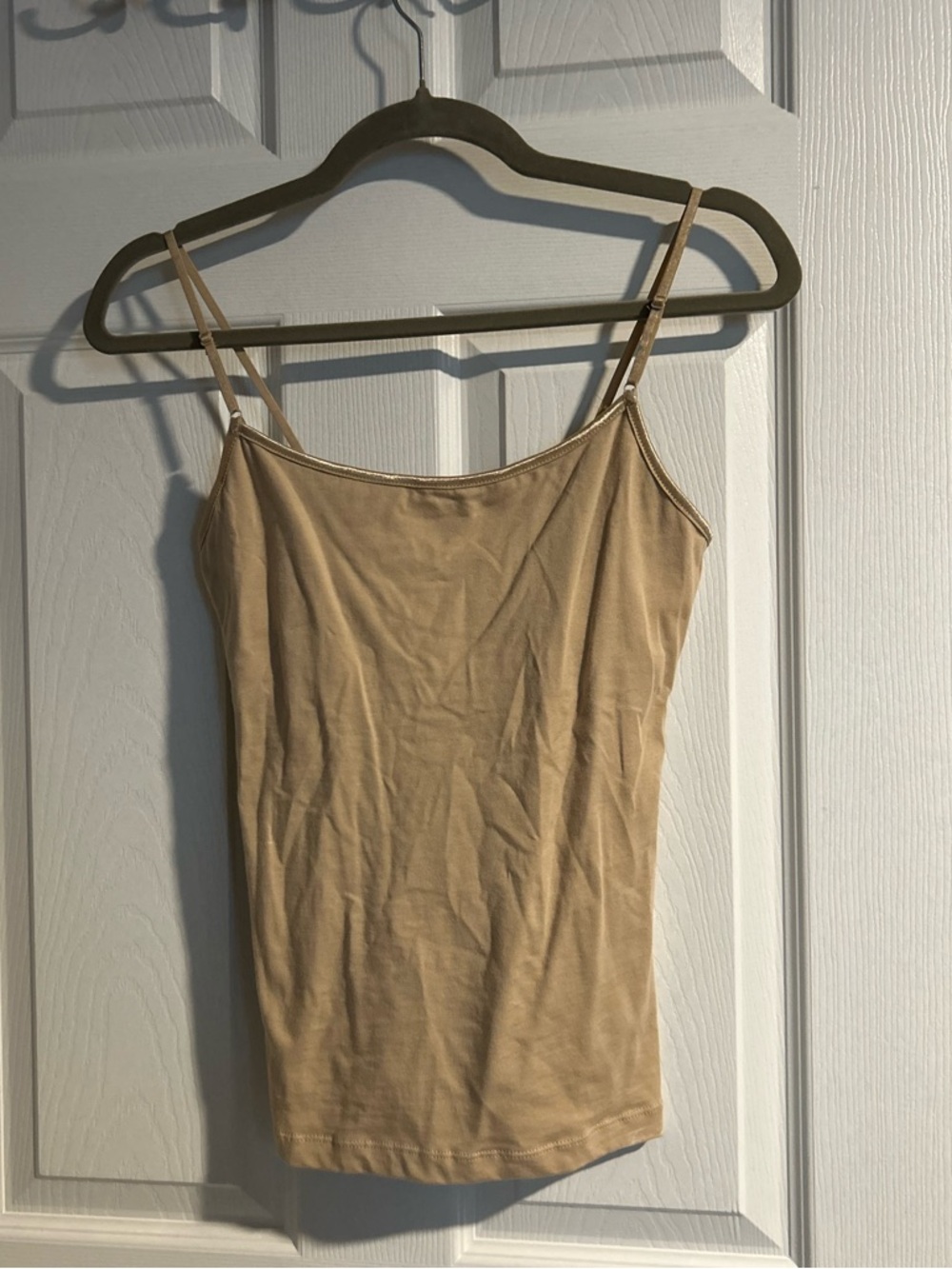 Beige/Nude Cami Top with Built in Shelf Bra
